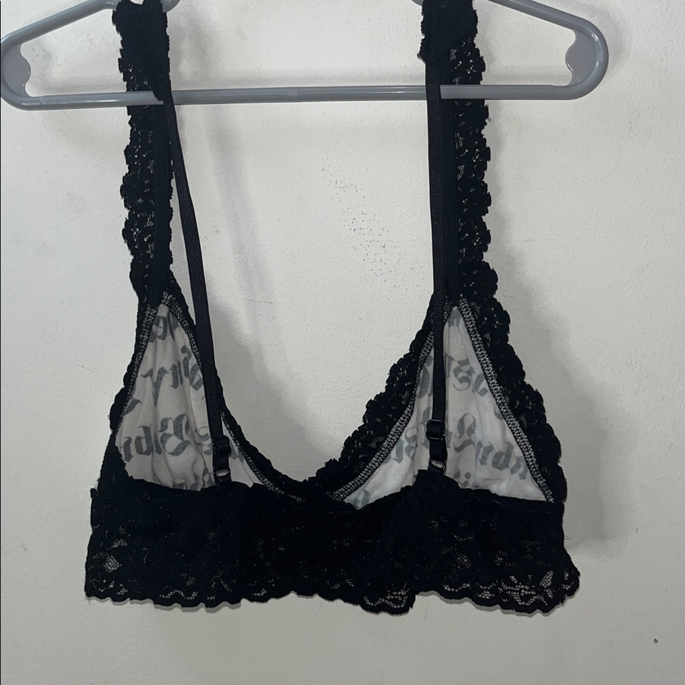 ✨🆕BNWOT!RARE!L.A.M.B. X Hanky Panky White W/ Black Script Bralette!Sz S! - Picture 4 of 4